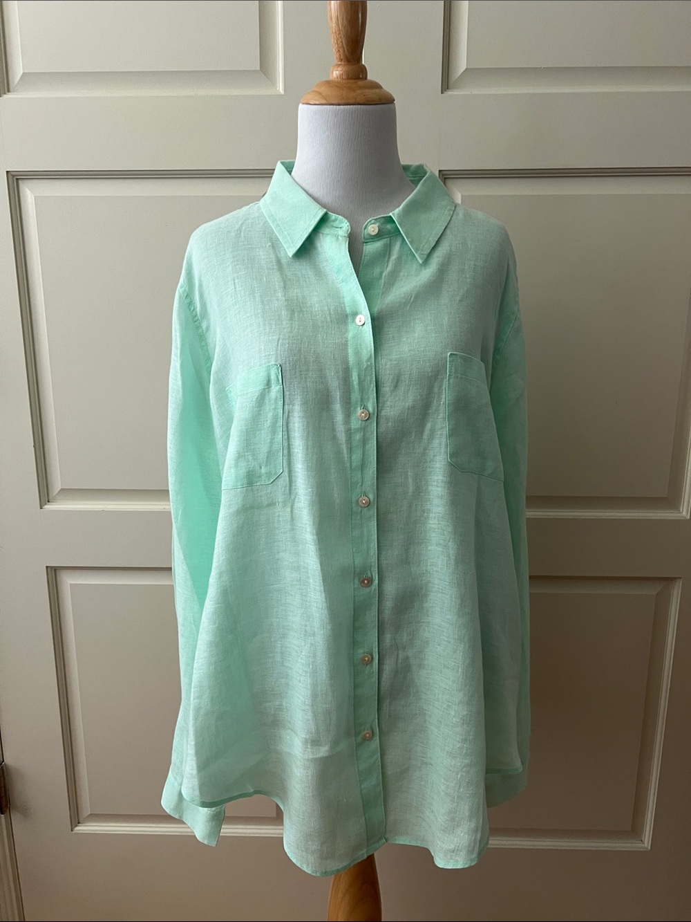 LILLY PULITZER 100% Linen Long Sleeve Button Down Top Sea View Resort Sz XL